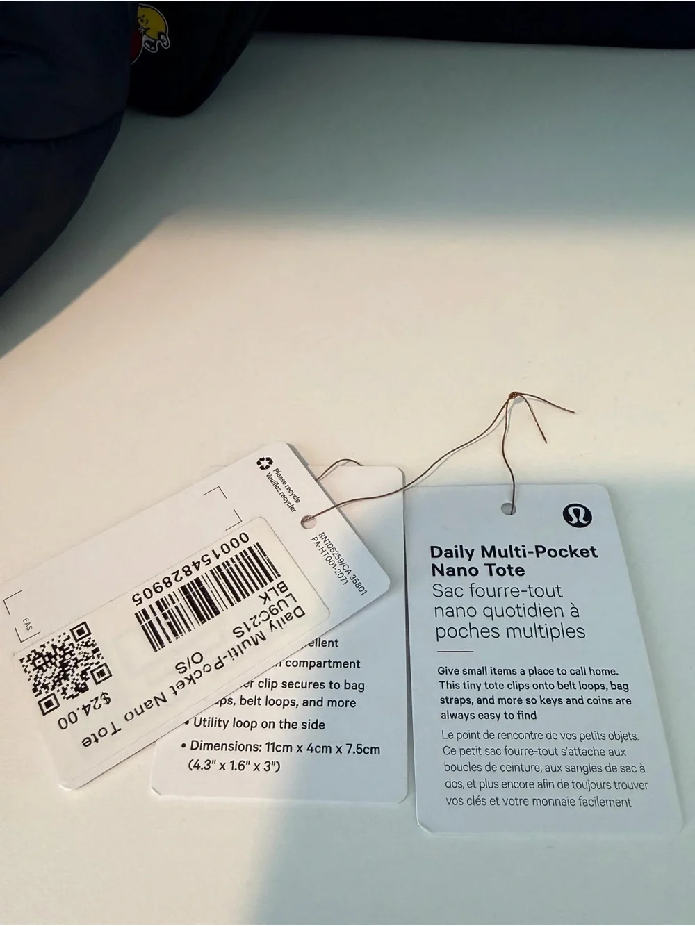 Lululemon/ Daily Multi-Pocket Nano Tote Bag/ Black/ Original Tag Included